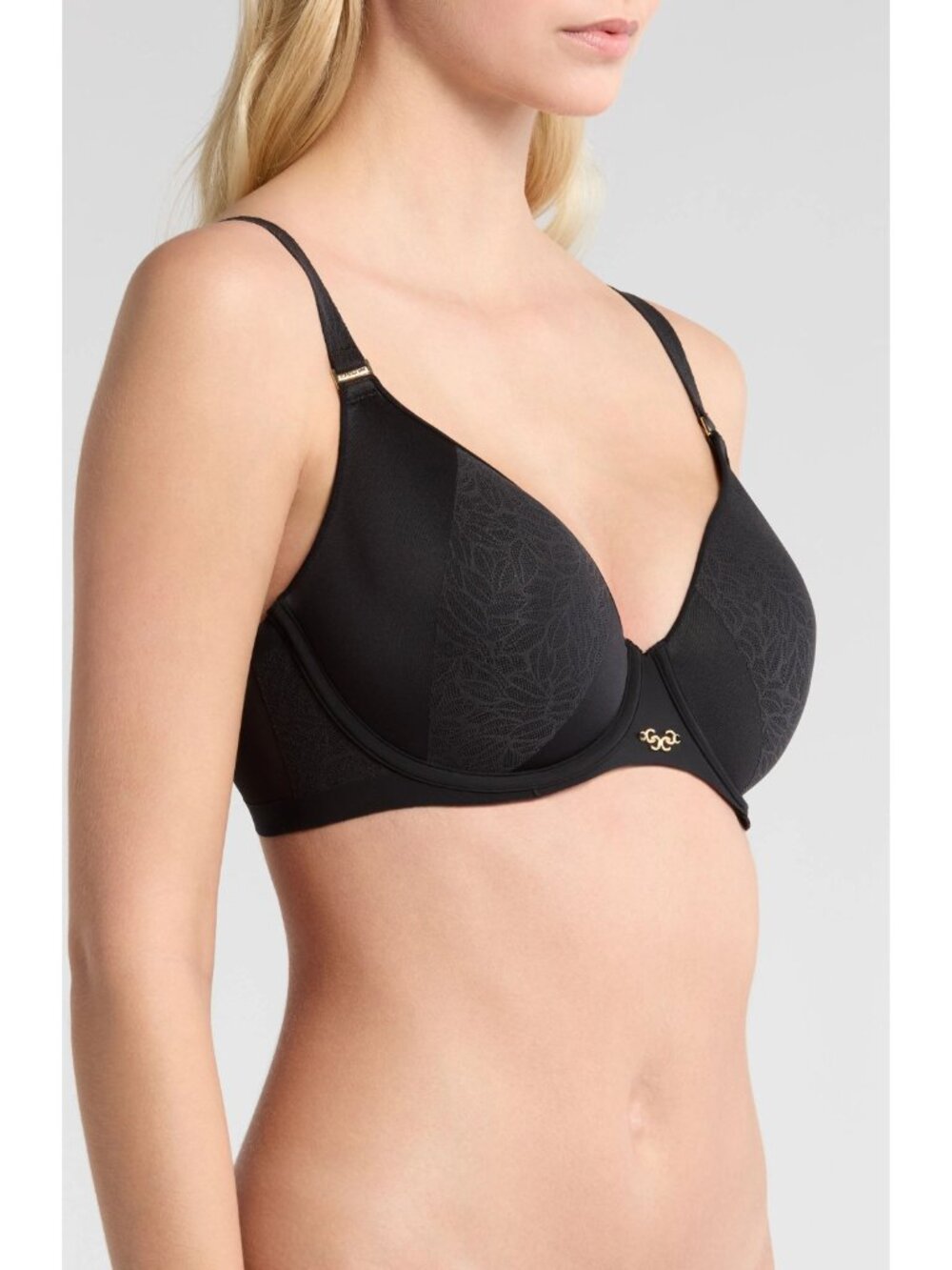 🆕CHANTELLE Pure Lace Lightweight Underwire T-Shirt Bra 34DD Black #C18IN3-011 - Picture 2 of 10